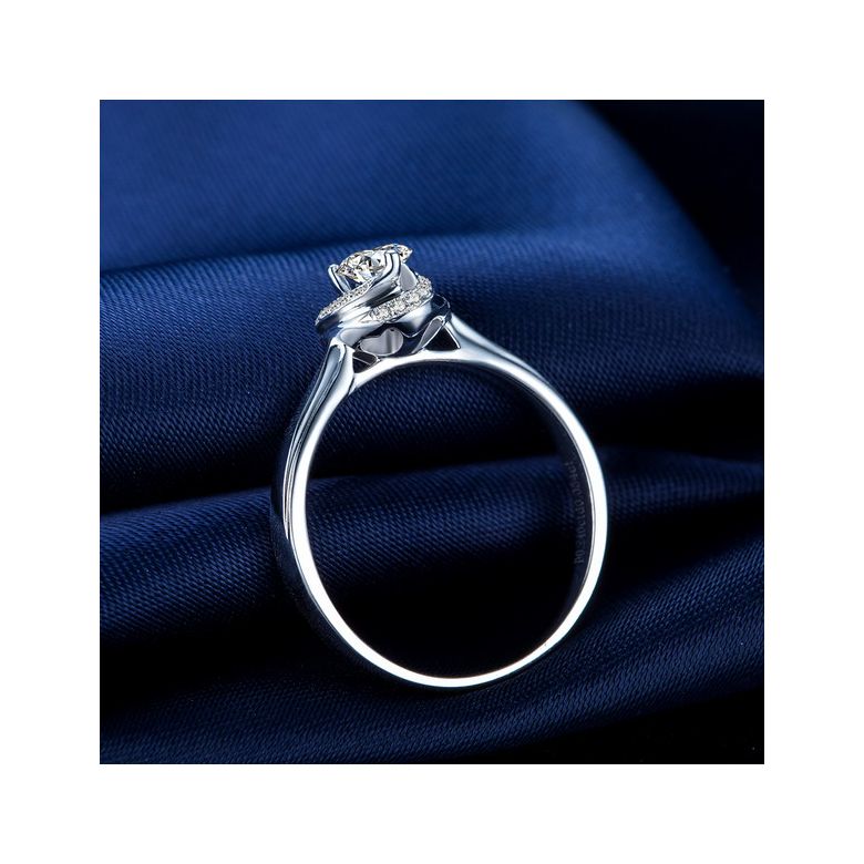 Solitaire Mon Coeur de Rose - Bague Platine & Diamants | Gemperles - 5