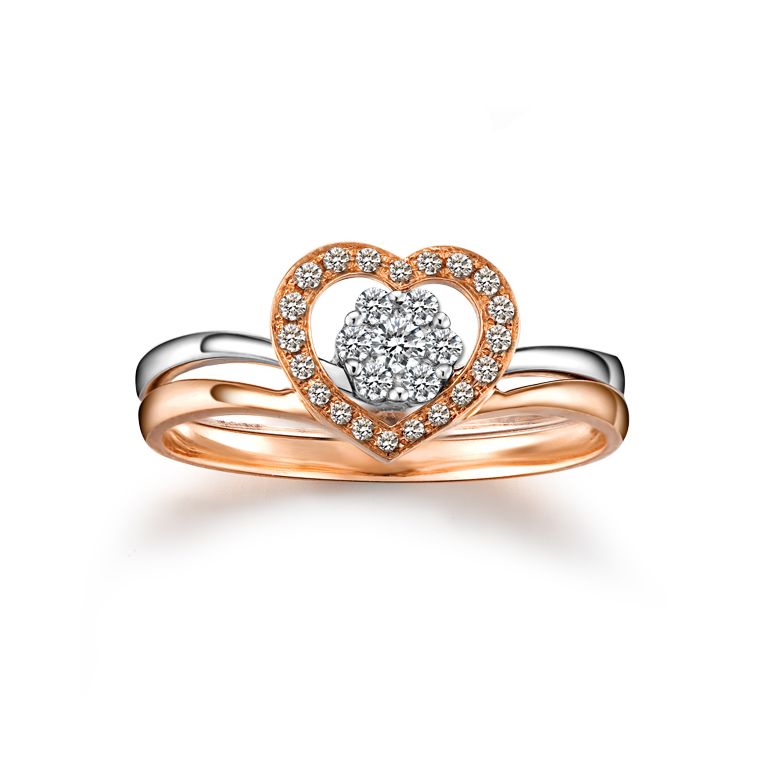 Bague Alfred de Musset - À Ninon - Or blanc, rose - 3
