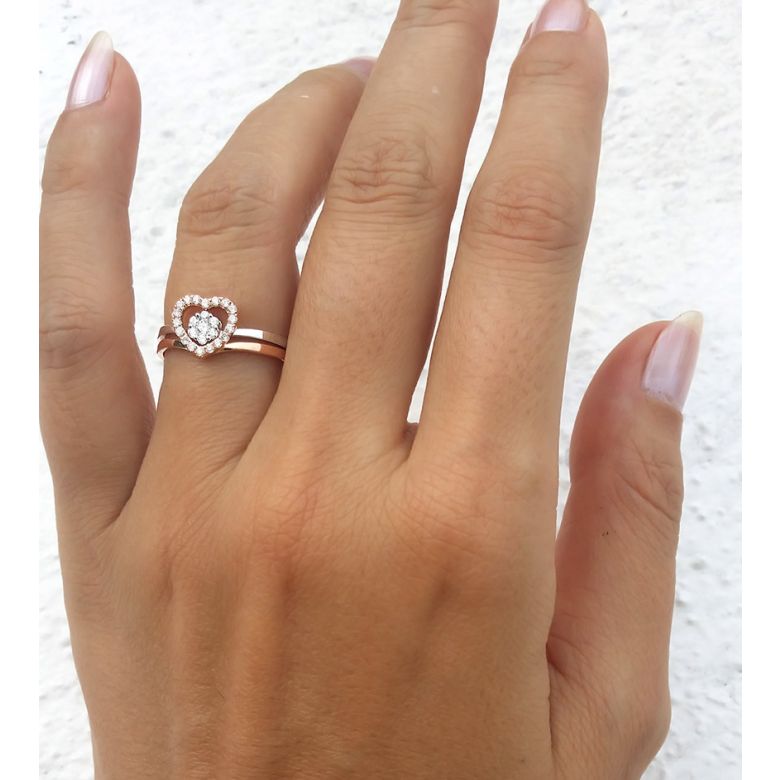 Bague Alfred de Musset - À Ninon - Or blanc, rose - 4