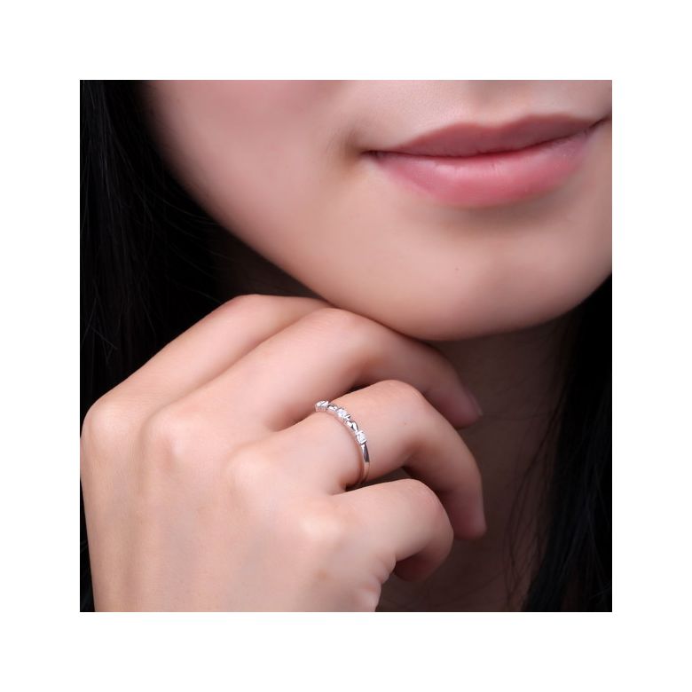 Bague trilogie originale or blanc - Ondulations entrecoupées - 2