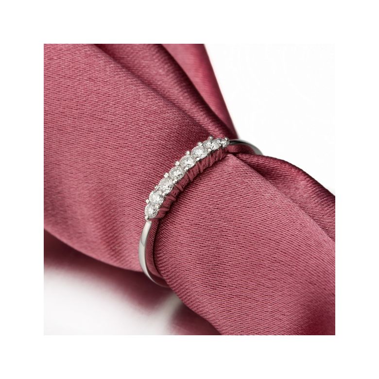 Bague fiançaille - Bague en or blanc 18 carats - Diamants 0.204ct - 5