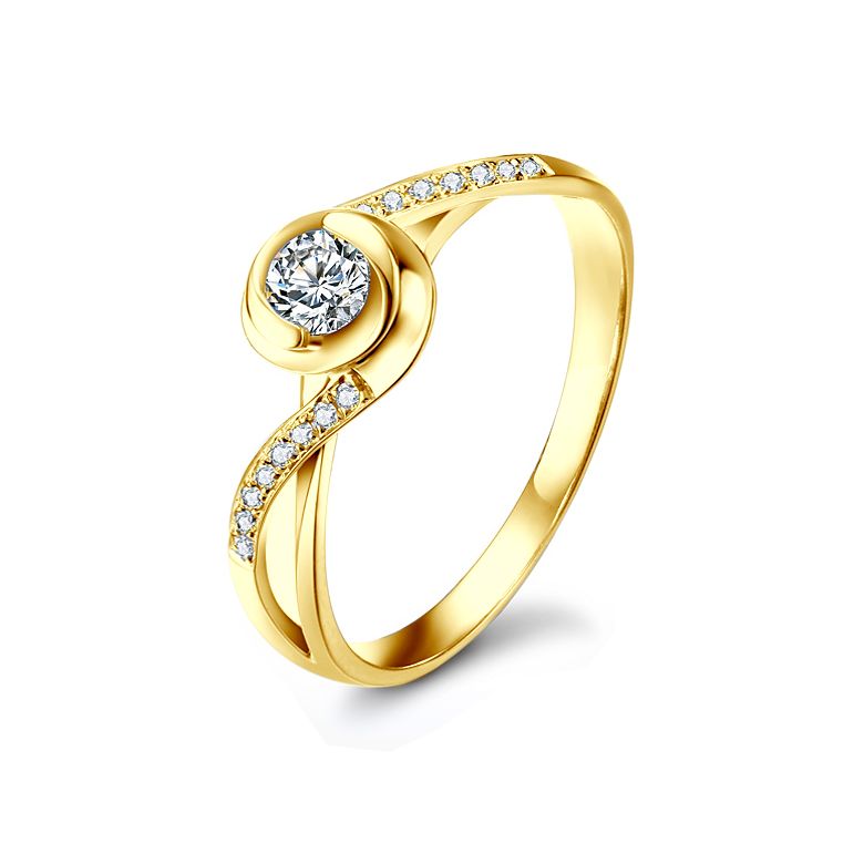 A Julie Diamant 0.25ct Or Jaune - Bague Solitaire | Gemperles - 1