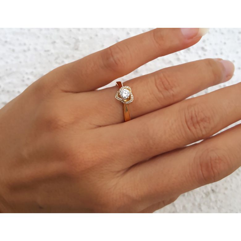 Solitaire Mon Coeur de Rose - Bague Platine & Diamants | Gemperles - 4