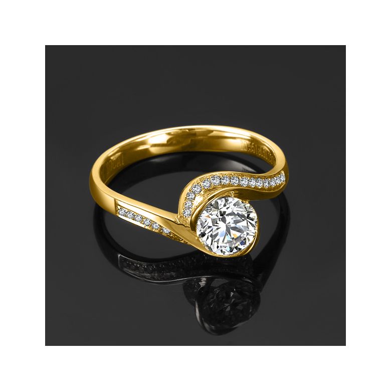 Diamants 0.57ct sur Solitaire Bague Or Jaune - A Une Madone | Gemperles - 6