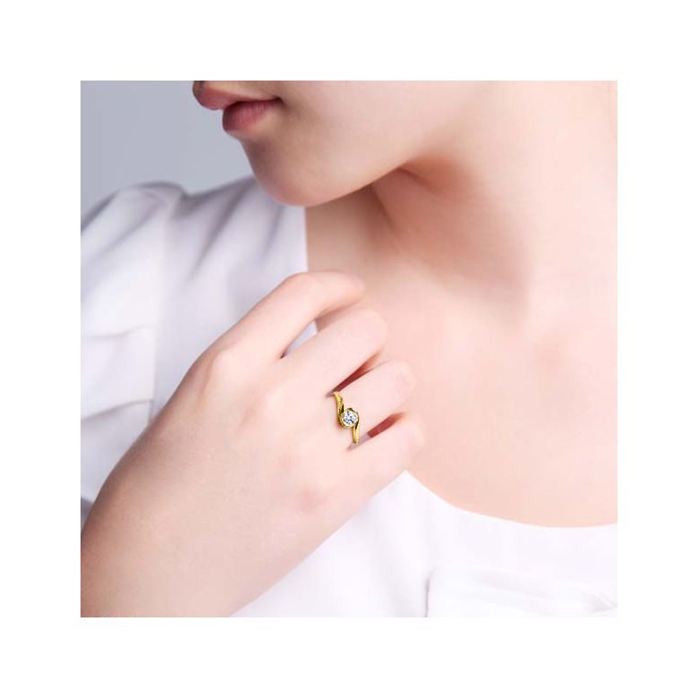 Diamants 0.57ct sur Solitaire Bague Or Jaune - A Une Madone | Gemperles - 2