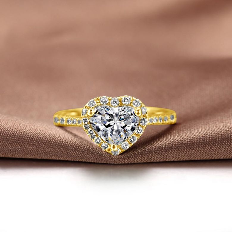 Bague Cœur Solitaire Love etc - Or Jaune 18 Carats - Diamants | Gemperles - 2