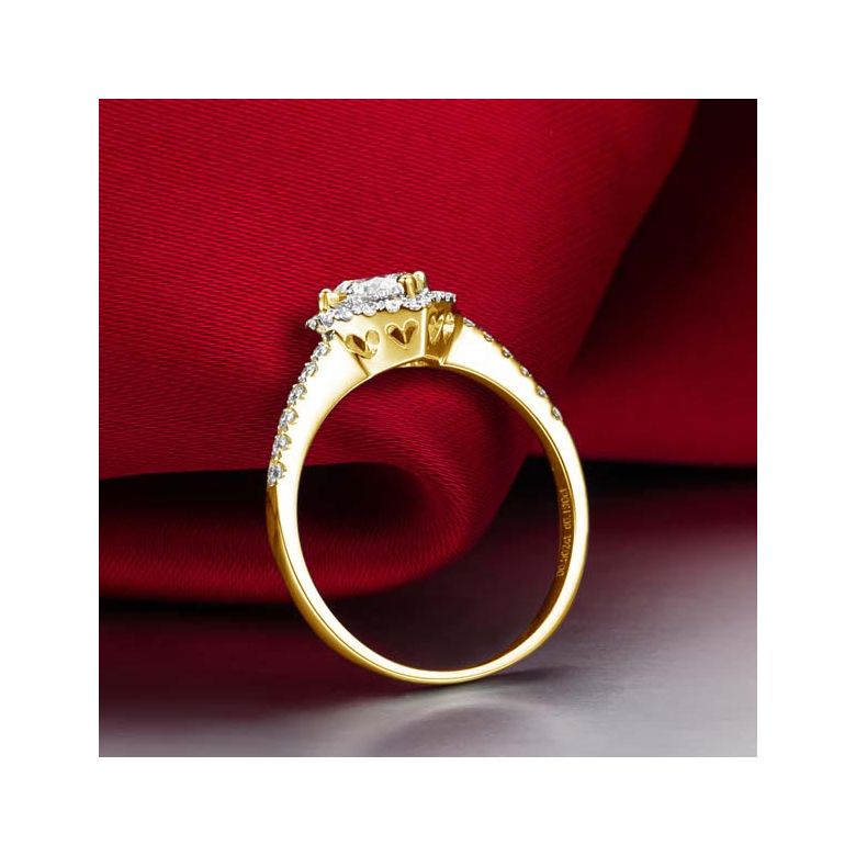 Bague Cœur Solitaire Love etc - Or Jaune 18 Carats - Diamants | Gemperles - 3