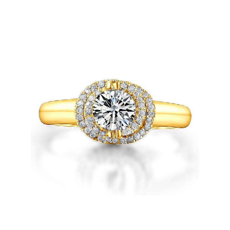 Bague Solitaire Gracieuse Majesté - Or Jaune & Diamants Enroulés | Gemperles - 4