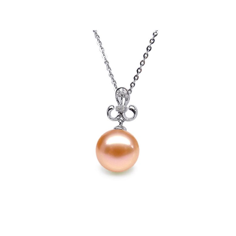 Pendentif noblesse - Armoiries en or blanc, diamants - Perle blanche - 5