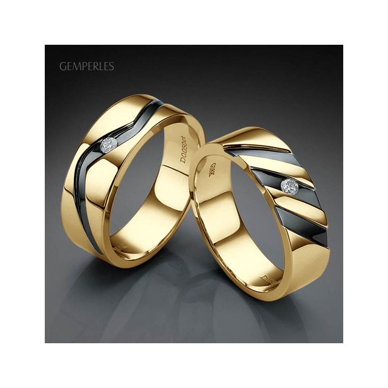 Bague stylisée homme or gris - Or jaune 18cts & Diamant | Marcus - 4