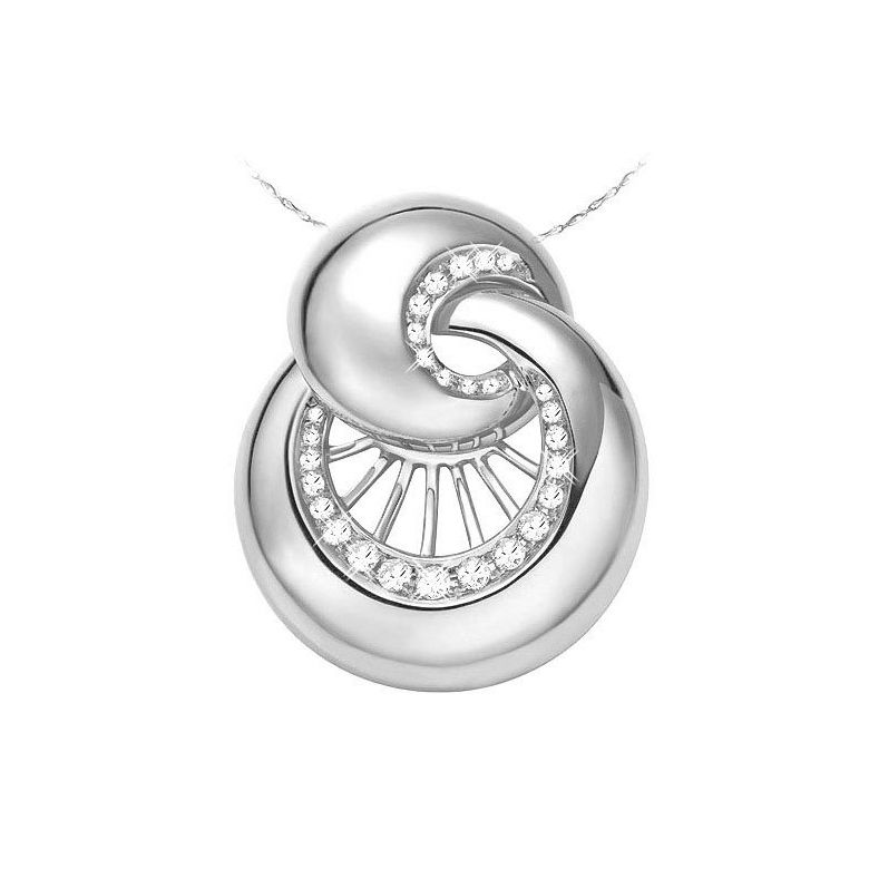 Pendentif en forme de coquillage - Métal or blanc 750/1000 - Diamants - 1