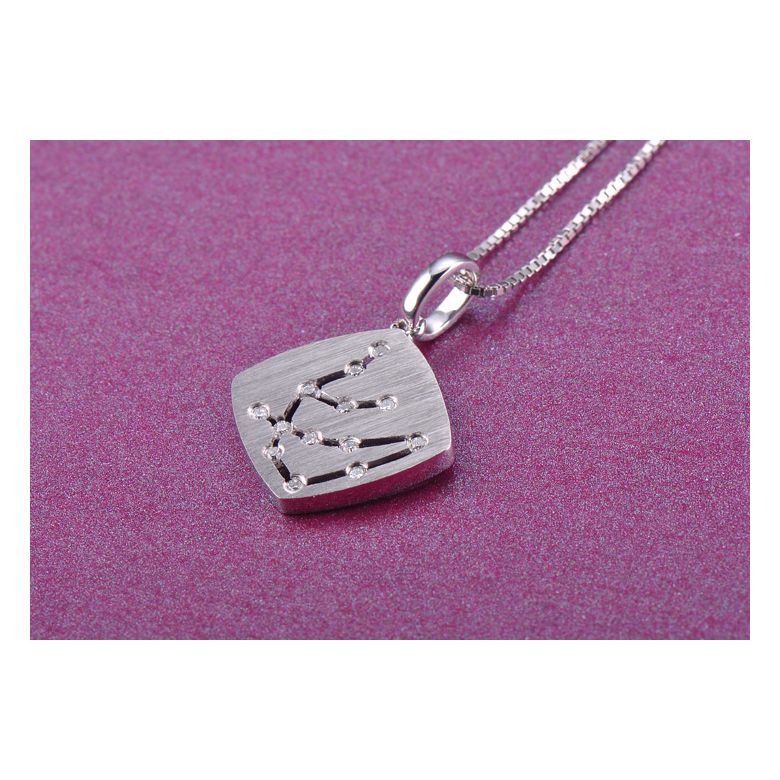 Pendentif signe du zodiaque - Constellation verseau - Or blanc - 3