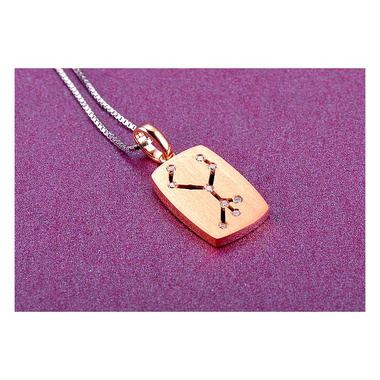 Pendentif constellation du zodiaque - Signe de la vierge - Or rose - 2